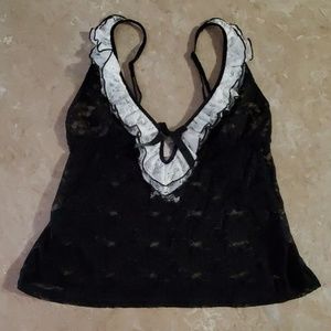 In Bloom Black Lace Cami Sleep Top S